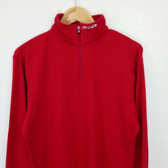 SPYDER Women's Red Quarter Zip Cotton Pullover 14 - Picture 2 of 12
